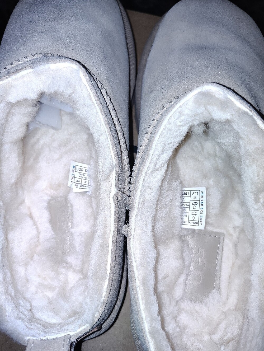 UGG Women's Suede Shearling-Lined Slip-Ons in Light Beige - Picture 8 of 9
